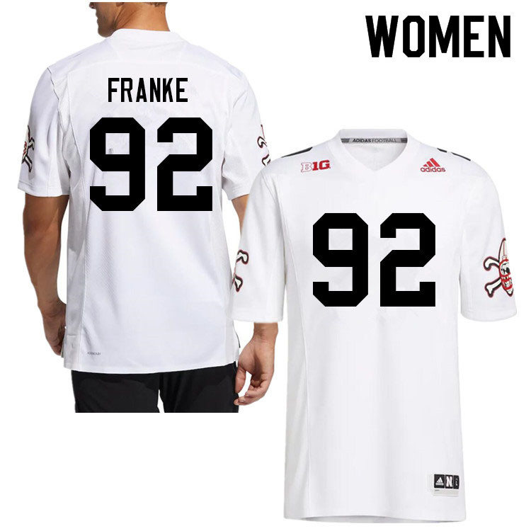 Women #92 Brendan Franke Nebraska Cornhuskers College Football Jerseys Sale-Strategy - Click Image to Close